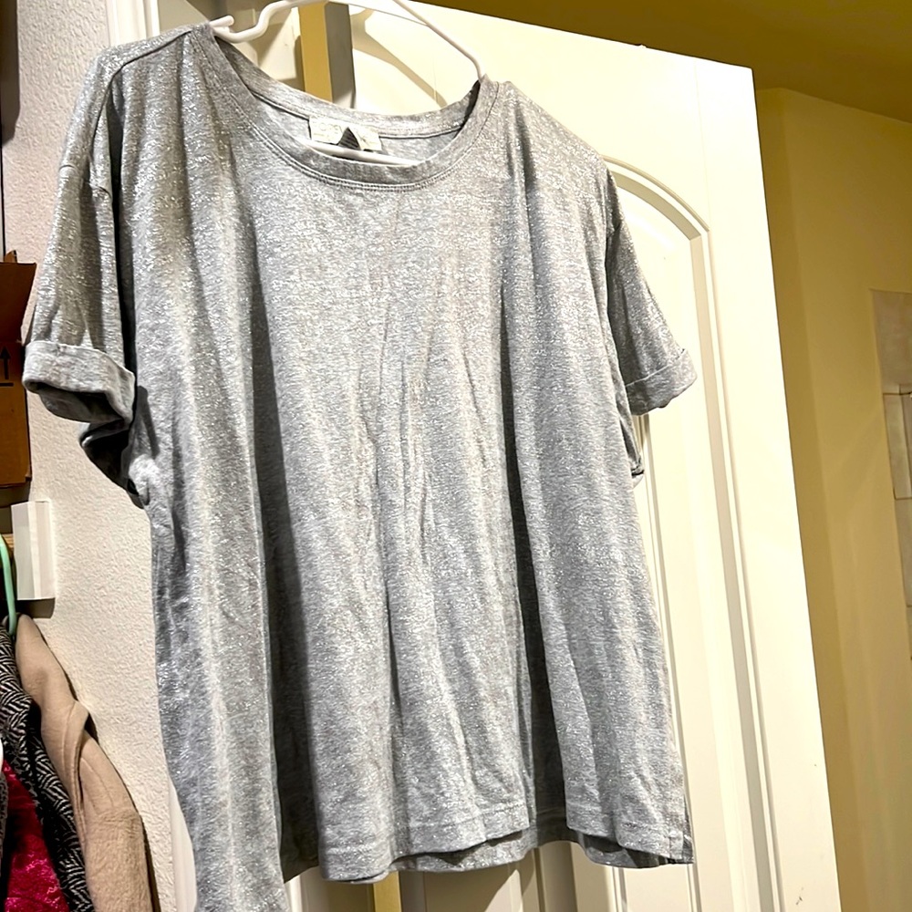 Silver accent crop top